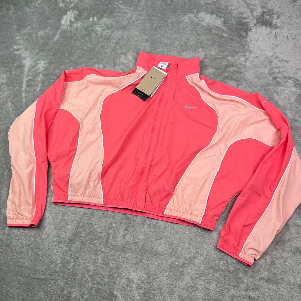 Nike Swift Running Jacket Womens M Pink Two-Tone Oversized Repel UV Windbreaker